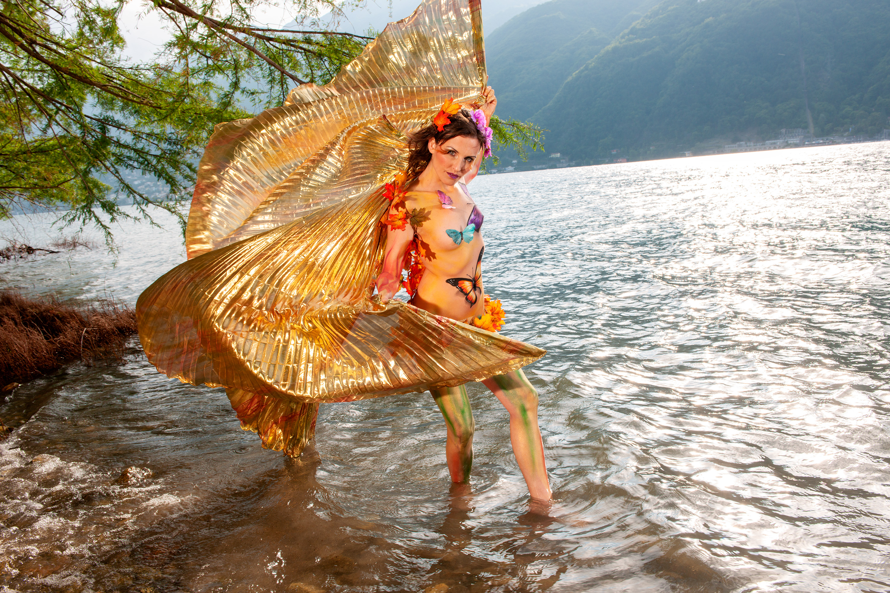 Progetto farfalle body painting sulle isole di brissago 2012 12